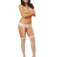 Dreamgirl Plus Size Sheer Suspender Pantyhose White Size OSX