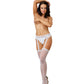 Dreamgirl Sheer Suspender Pantyhose White Size OS