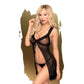 Penthouse After Sunset Ruffle Babydoll with Thong Black Size L/XL