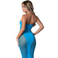 Magic Silk Exposed Long Tube Dress Turquoise Size OS