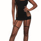 Dreamgirl Opaque Gartered Bodystocking Black Size OS