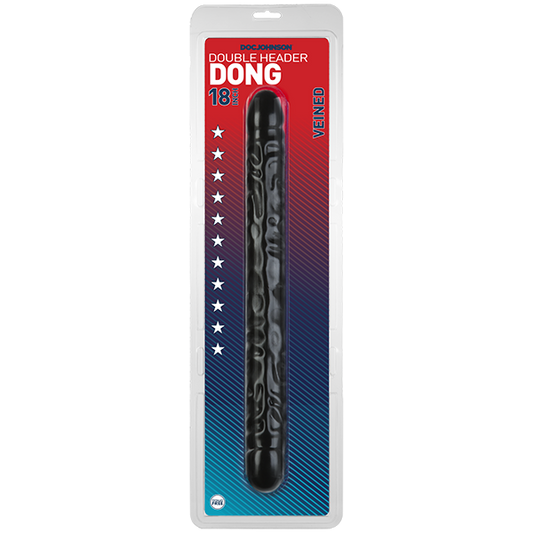 Doc Johnson Veined Double Header Black 18" Dildo Dong