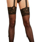 Dreamgirl Lace-Trimmed Back Seam Pantyhose Black Size OS
