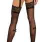 Dreamgirl Lace-Trimmed Back Seam Pantyhose Black Size OS