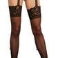 Dreamgirl Lace-Trimmed Back Seam Pantyhose Black Size OS