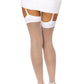Dreamgirl Women’s Bridal-themed Sheer Thigh High Stockings White Size OS