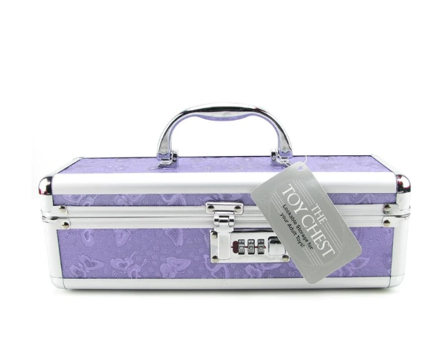 The Toy Chest - Small Lockable Vibrator Sex Toy Case Purple 30.5cm x 10cm x 10cm