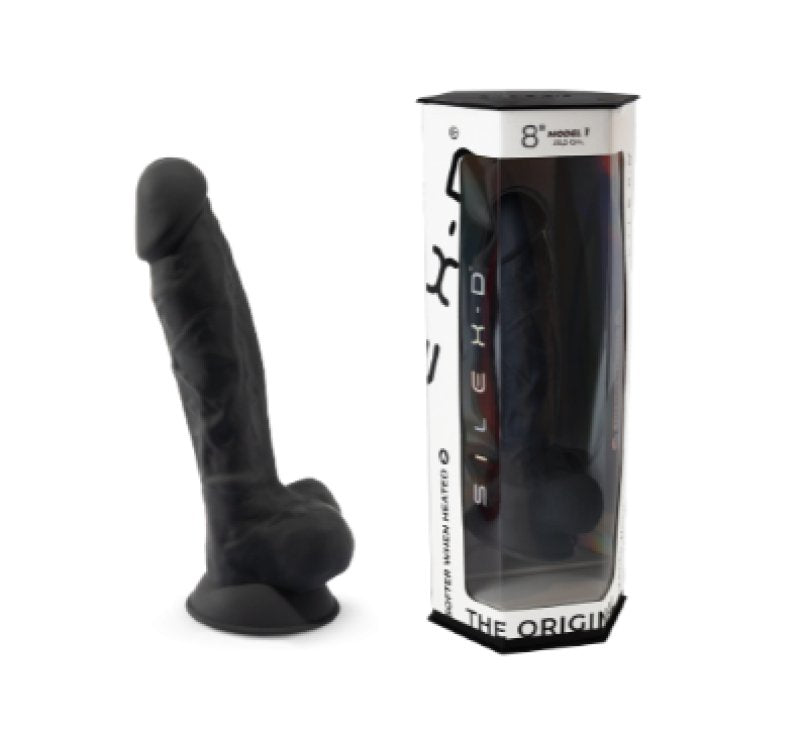 Adrien Lastic Silexd 8" Model 1 Realistic Silicone Dildo - Black
