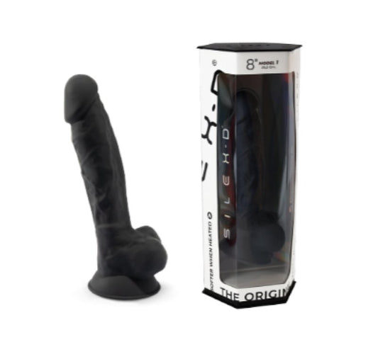 Adrien Lastic Silexd 8" Model 1 Realistic Silicone Dildo - Black