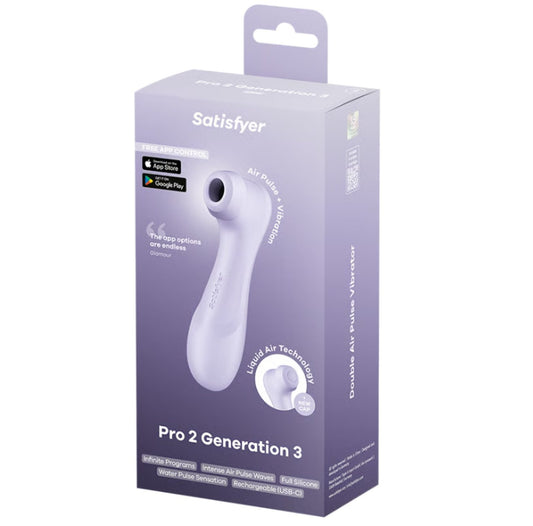 Satisfyer Pro 2 Gen 3 Liquid Air Clitoral Stimulator - Lilac (App)
