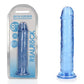 Shots Toys | REALROCK Crystal Clear 8" Straight Dildo No Balls - Blue