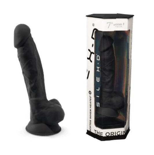 Adrien Lastic Silexd 7" Model 1 Realistic Silicone Dildo - Black