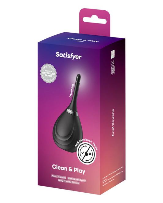 Satisfyer Clean & Play Intimate Shower Anal Douche - Black