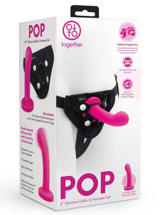 Electric EEL | Together Pop 5.5” Silicone Dildo & Harness Set