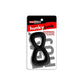 Hunkyjunk Boomerang Double-ring Cockring & Nut-tugger Black Fog