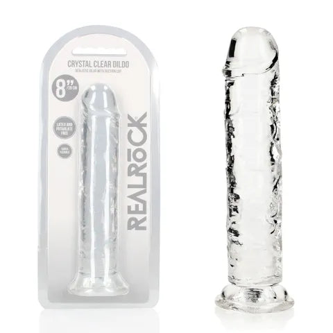 Shots Toys | REALROCK Crystal Clear 8" Straight Dildo No Balls - Translucent