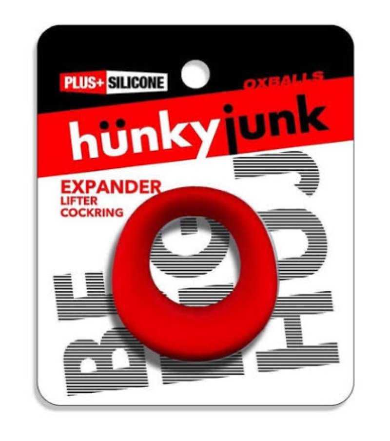 Hunkyjunk Expander Slimmer Scoop Style Cockring Red Velvet