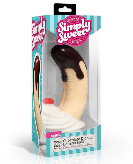 Simply Sweet Chocolate Dipped Banana Split Premium Silicone Dildo