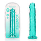 Shots Toys | REALROCK Crystal Clear 10" Straight Dildo No Balls - Turquoise