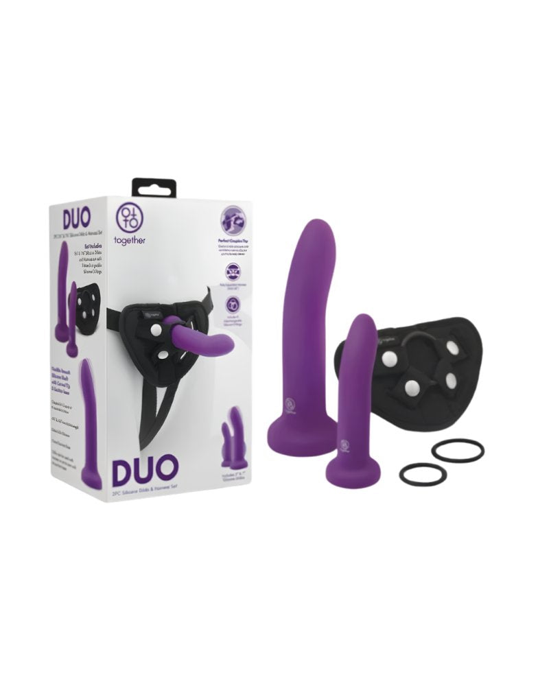 Electric EEL | Together Duo 2pc 5.5” & 7.75” Silicone Dildo & Harness Set