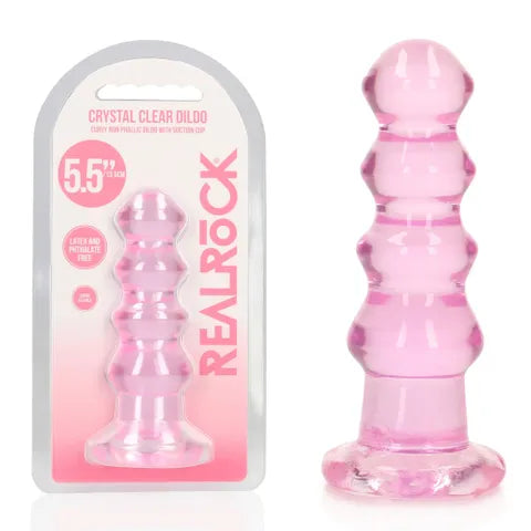 Shots Toys | REALROCK Crystal Clear 5.5" Curvy Dildo/Plug - Pink