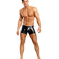 Male Power Pouch Short Wet Look Black Size S