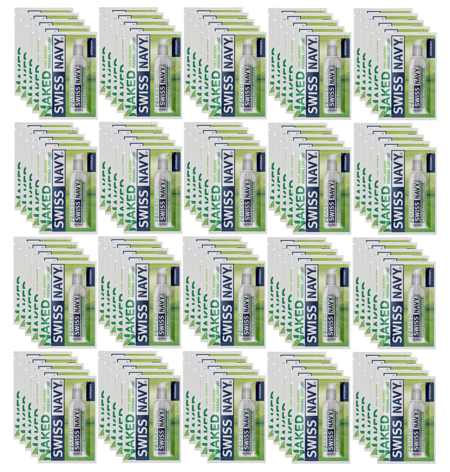 Swiss Navy Naked All Natural Water Based Lubricant 5ml Sachets (100 Pack)