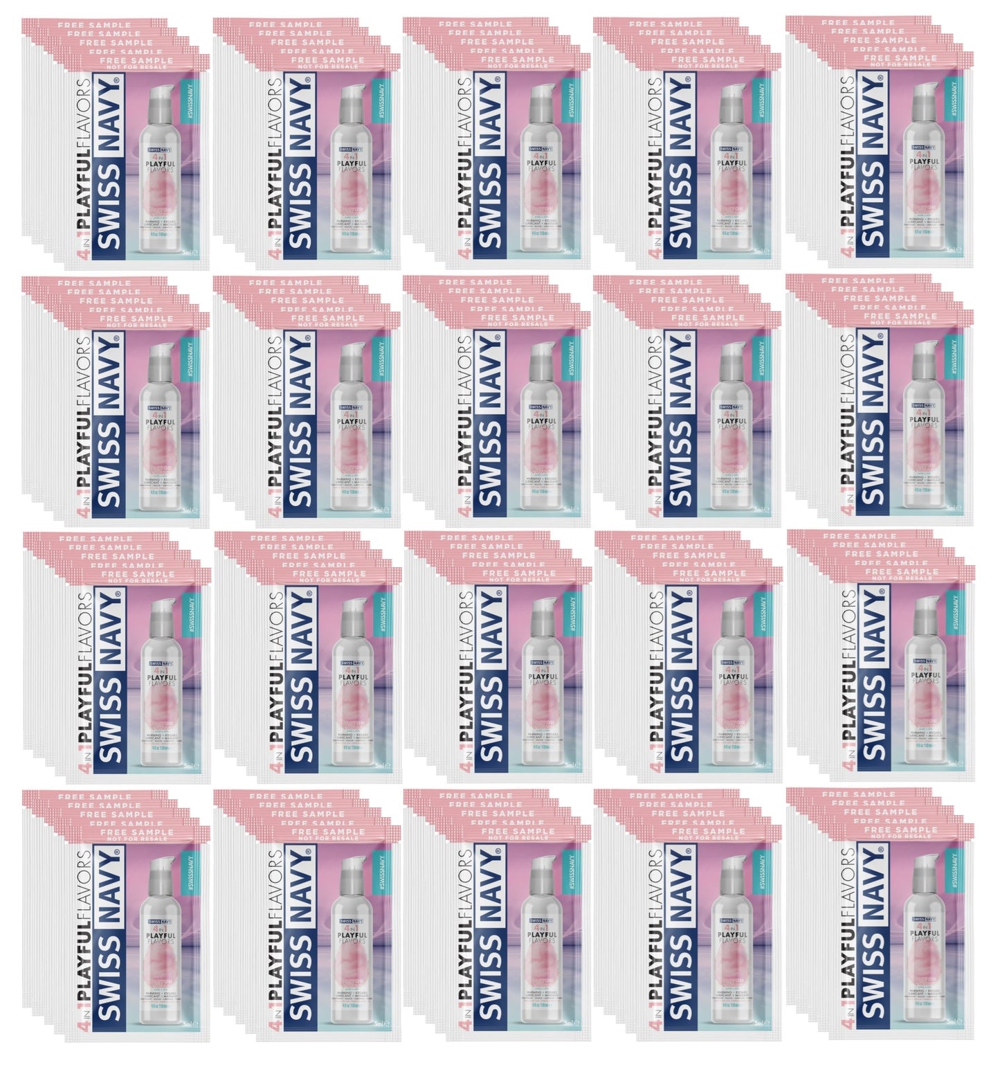 Swiss Navy Cotton Candy Edible Lube Lubricant 5ml Sachets (100 Pack)