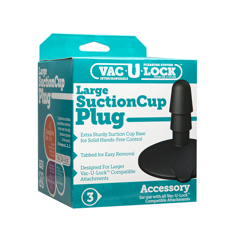 Doc Johnson Vac-U-Lock Large Black Suction Cup Plug