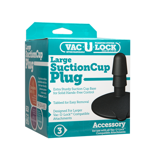Doc Johnson Vac-U-Lock Large Black Suction Cup Plug