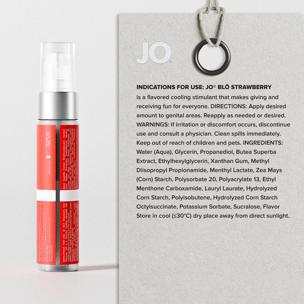 JO Blo Strawberry Flavoured Oral Pleasure Gel 30ml