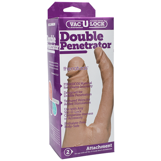Doc Johnson Vac-U-Lock Attachment - Natural Double Penetrator Dildo