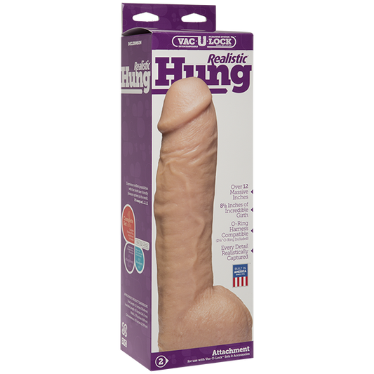 Doc Johnson Vac-U-Lock - FIRMSKYN™ Hung 12" Cock Dildo Dong - White
