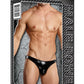 Male Power Moonshine Wet Look Jock Brief Black Size S/M or L/XL