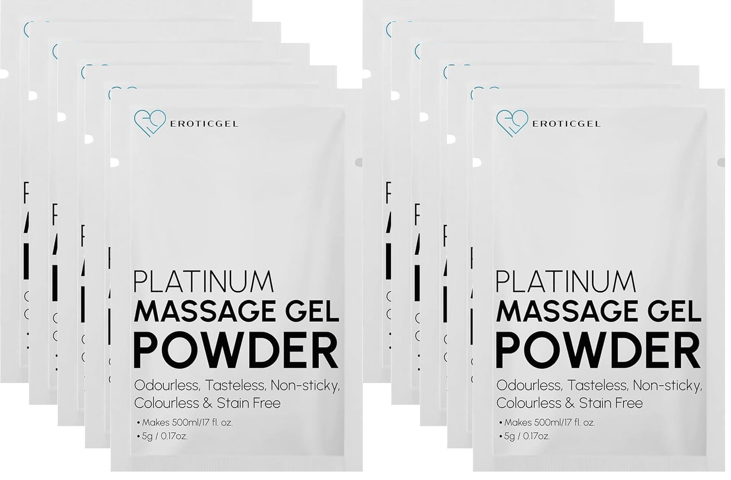 Eroticgel | Nuru Massage Powder 5g Travel Sample White Sachets - Makes 250ml Gel - NEW LOOK SACHETS