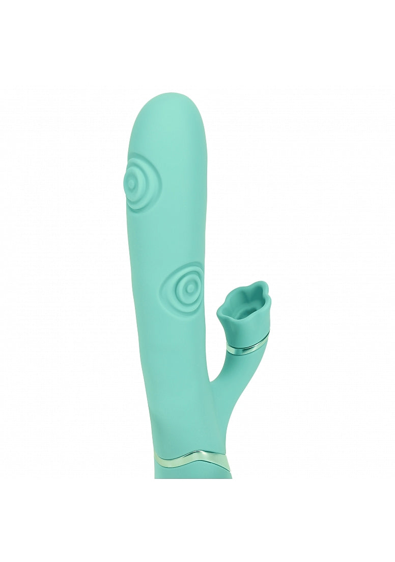 Shots Toys | VIVE Fiore Triple Motor G-Spot Air Wave Vibrating Tapping Flared Clit Stimulator Green