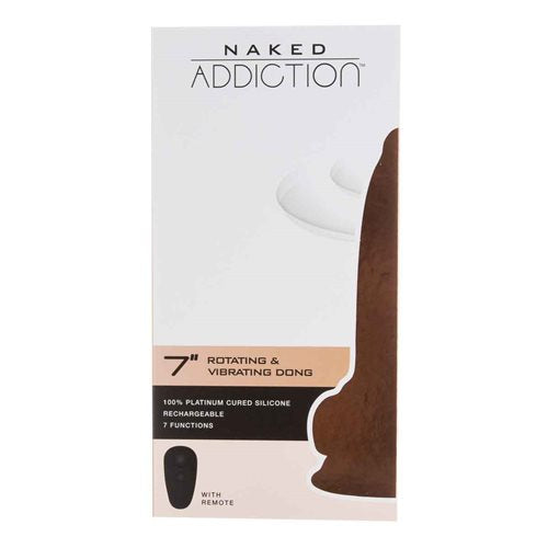 Naked Addiction 7" Rotating & Vibrating Dildo with Remote Control - Flesh