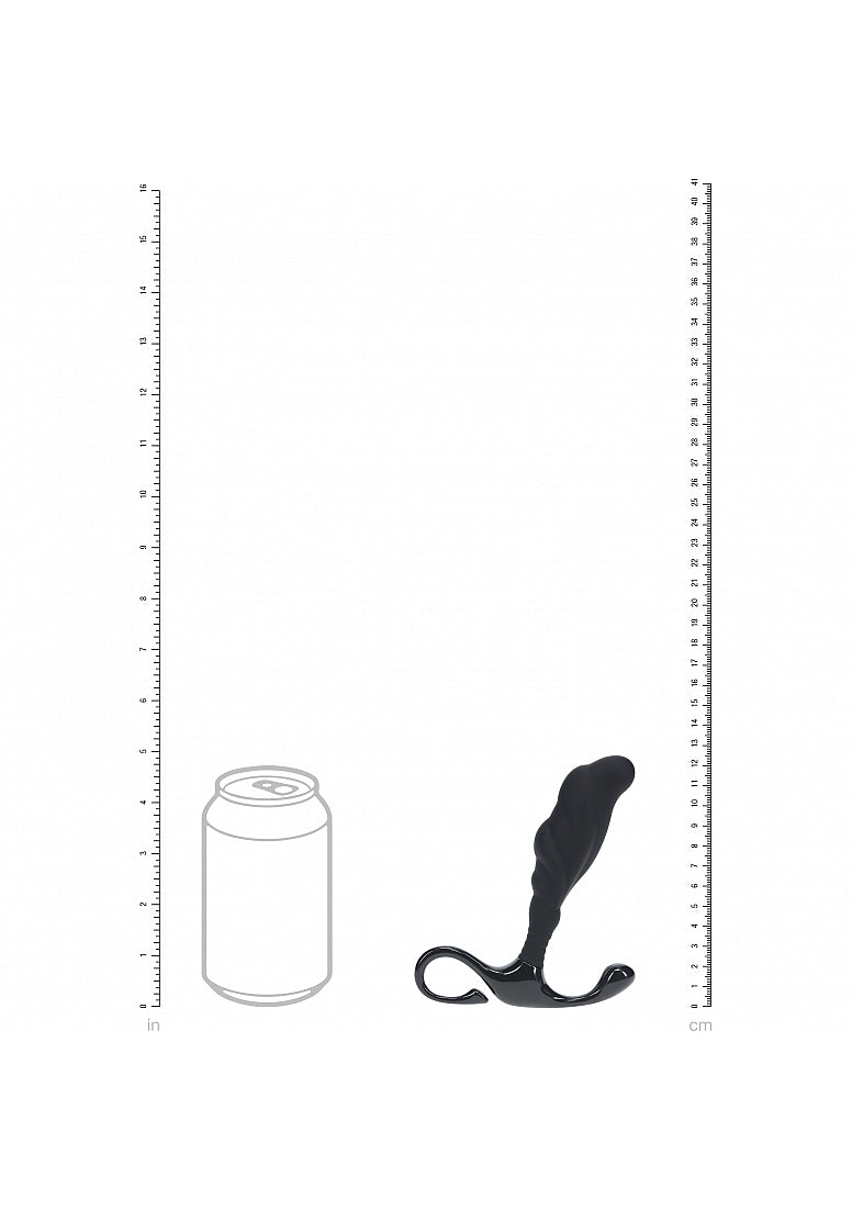 Shots Toys | LEVELZ - Rippled with Hard Loop Silicone Prostate Massager - L - Black