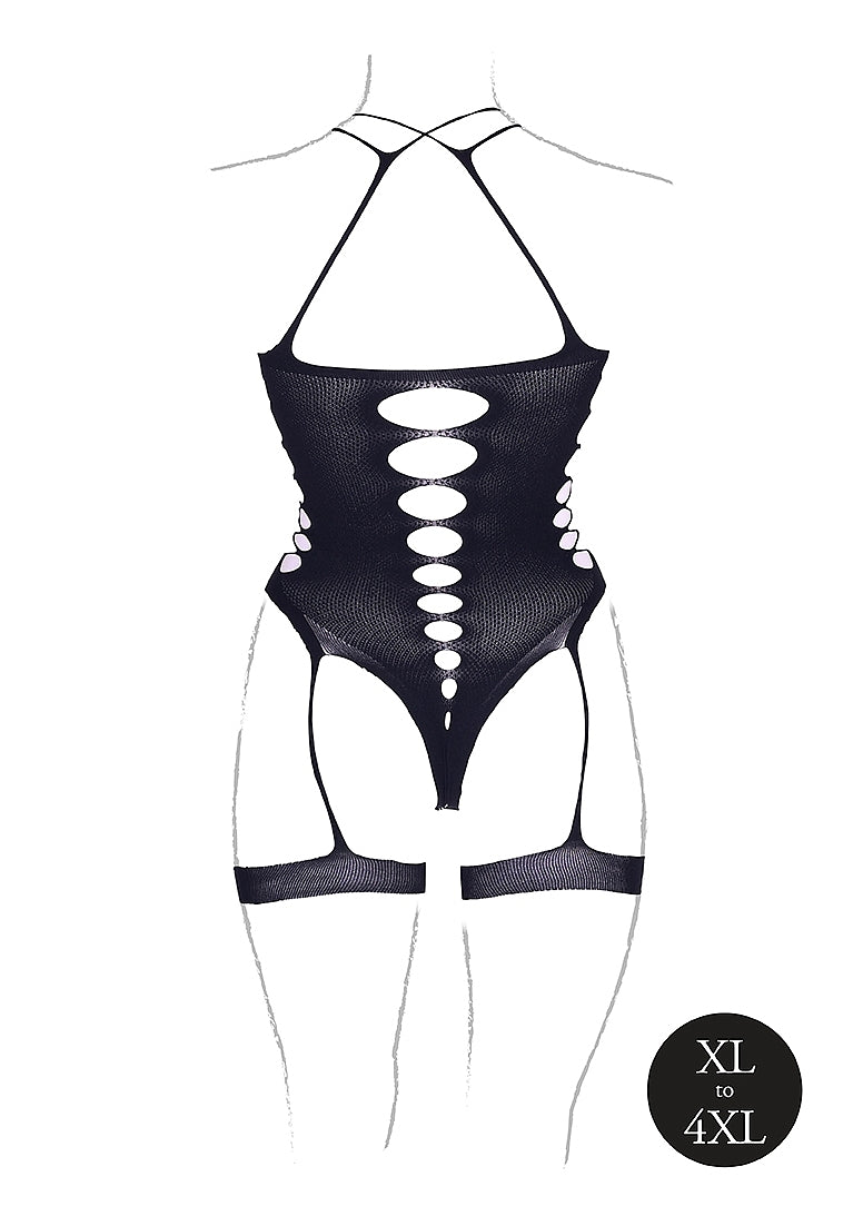 Le Desir Shade - Metis XVI - Body with Garters and Crossed Neckline Black Size OSX