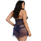 Dreamgirl Plus Size Stretch Lace and Mesh Babydoll with Matching Panty Size Queen