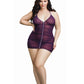 Dreamgirl Lingerie Chemise & G-String Plum Size Queen
