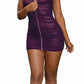Dreamgirl Lingerie Chemise & G-String Plum Size OS One Size
