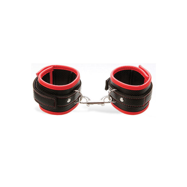 Adam & Eve SCARLET COUTURE BONDAGE CUFFS Black/Red Restraints