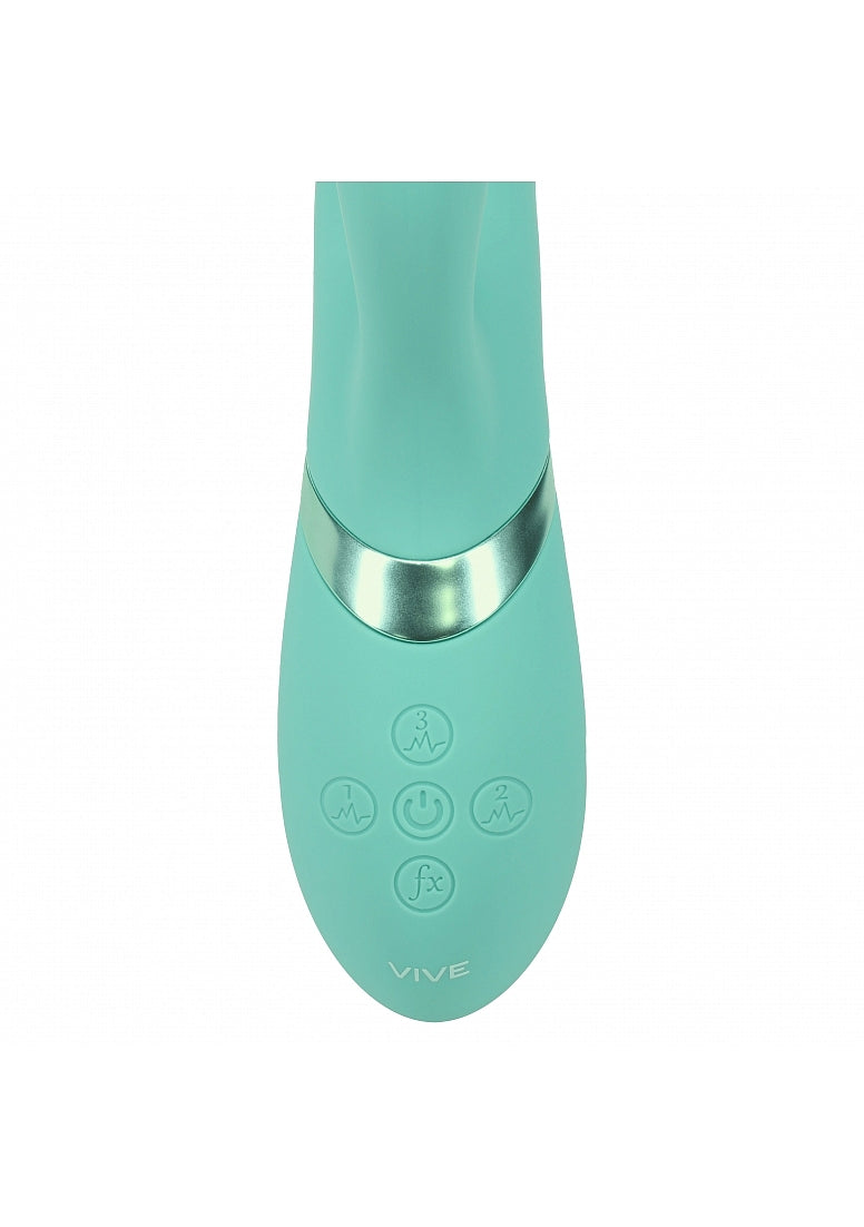 Shots Toys | VIVE Fiore Triple Motor G-Spot Air Wave Vibrating Tapping Flared Clit Stimulator Green