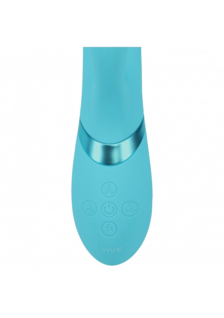 Shots Toys | VIVE Fiore Triple Motor G-Spot Air Wave Vibrating Tapping Flared Clit Stimulator Blue