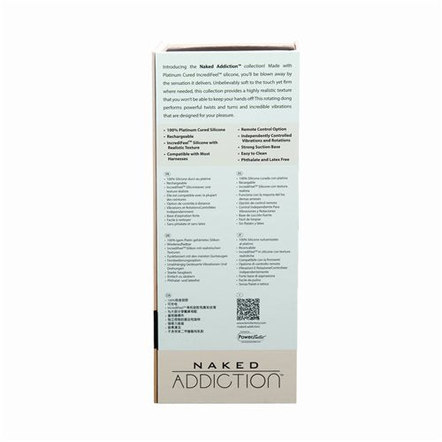 Naked Addiction 8" Rotating & Vibrating Dildo with Remote – Beige