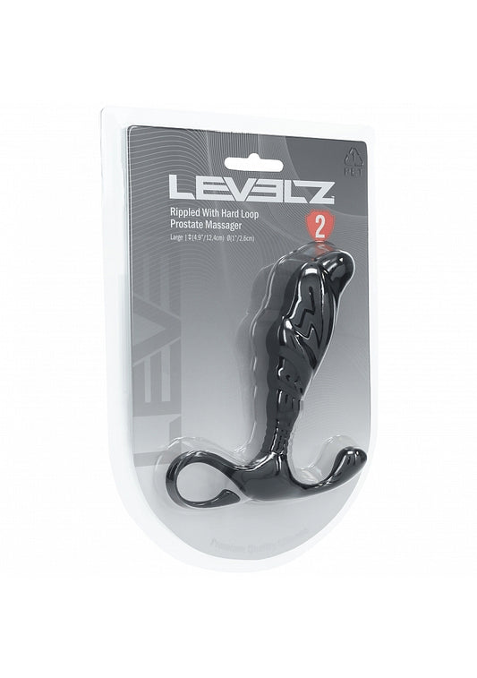 Shots Toys | LEVELZ - Rippled with Hard Loop Silicone Prostate Massager - L - Black