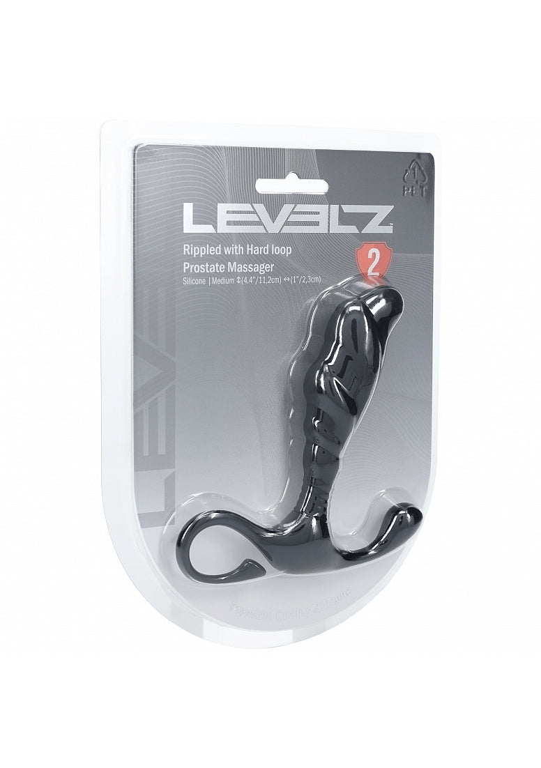 Shots Toys | LEVELZ - Rippled with Hard Loop Silicone Prostate Massager - M - Black