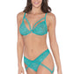 Dreamgirl Two-Piece Bralette Garter Panty Set Ocean Size OS