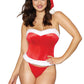Dreamgirl Lingerie Christmas Santa Bustier G-String & Hat Red Size S/M/L